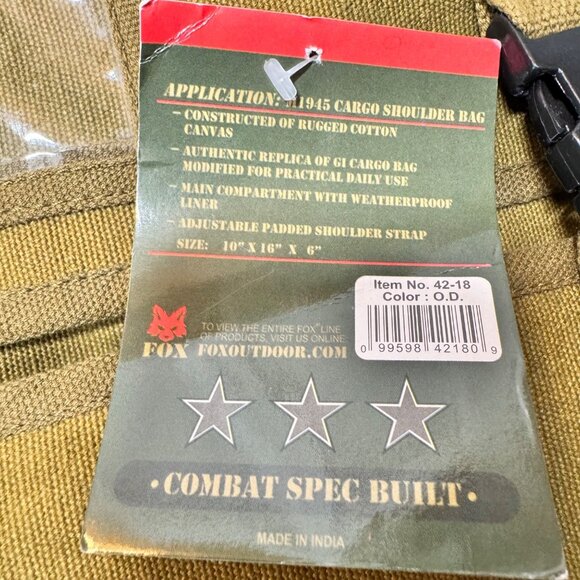 Fox Outdoor NWT M1945 Military Canvas Cargo Shoulder Bag Cotton Adjustable Strap - Picture 4 of 12